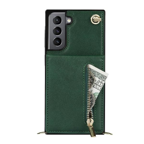Zipper necklace case Samsung Galaxy S21 FE - Grön
