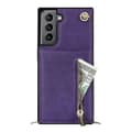 Miniatyrbild 3 av 6: Zipper necklace case Samsung Galaxy S21 FE - Lila