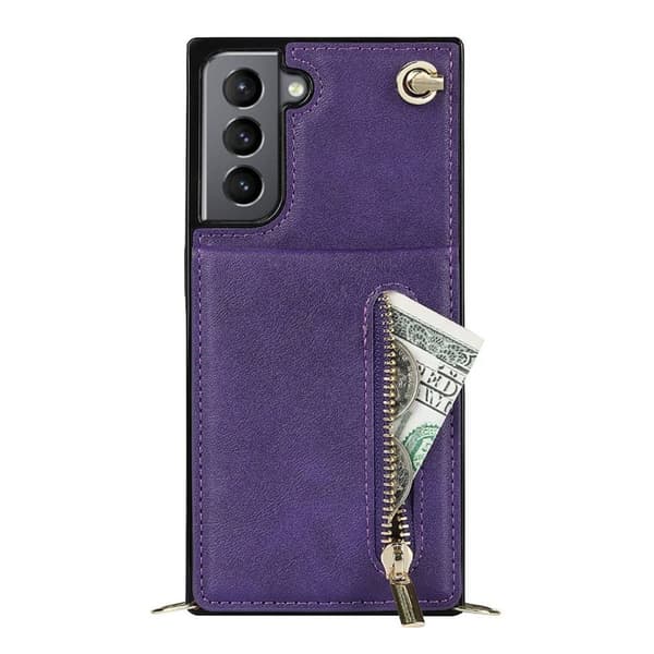 Zipper necklace case Samsung Galaxy S21 FE - Lila
