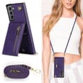 Miniatyrbild 5 av 6: Zipper necklace case Samsung Galaxy S21 FE - Lila