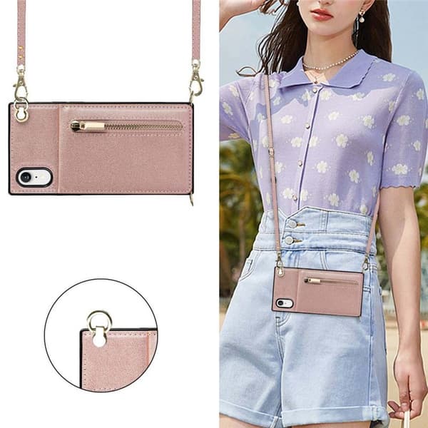 Zipper halskjede deksel Apple iPhone XR - Rose