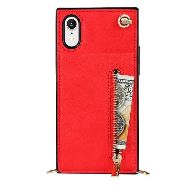 Zipper halskæde etui Apple iPhone XR - Rød