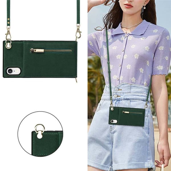 Zipper necklace case Apple iPhone XR - Grön