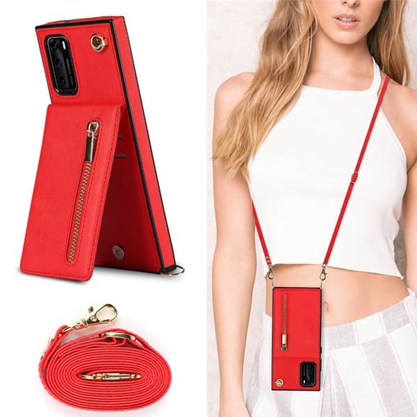 Zipper halskjede deksel Huawei P40 - Rød
