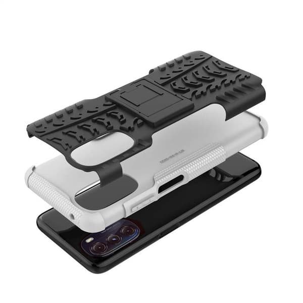 Stødbestandigt cover med stativ Motorola Moto G82 5G - Hvid