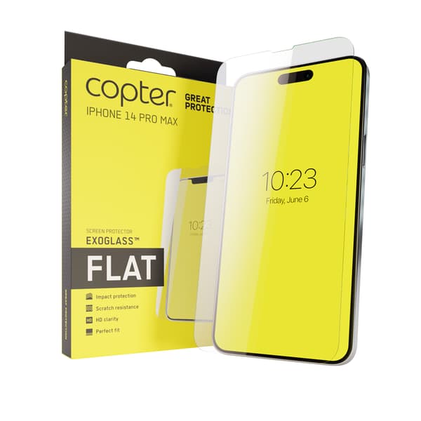 Copter iPhone 14 Pro Max Skærmbeskytter Exoglass Flat