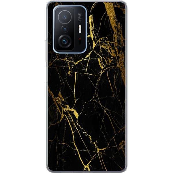 Xiaomi 11T Pro Cover / Mobilcover - Marmor Sort & Guld