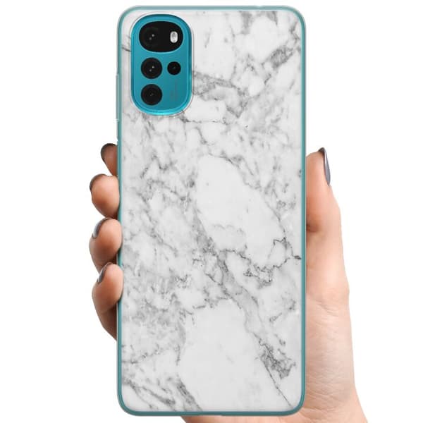 Motorola Moto G22 TPU Mobilskal Marmor Vit