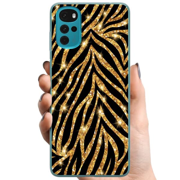 Motorola Moto G22 TPU Mobilcover Guld & Glitter