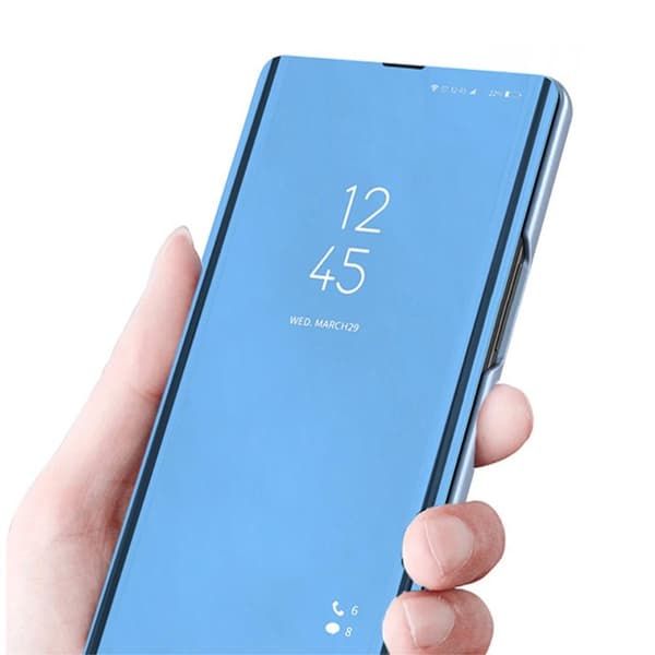 SKALO Xiaomi Redmi 10C Clear View Mirror Lompakko - Sininen