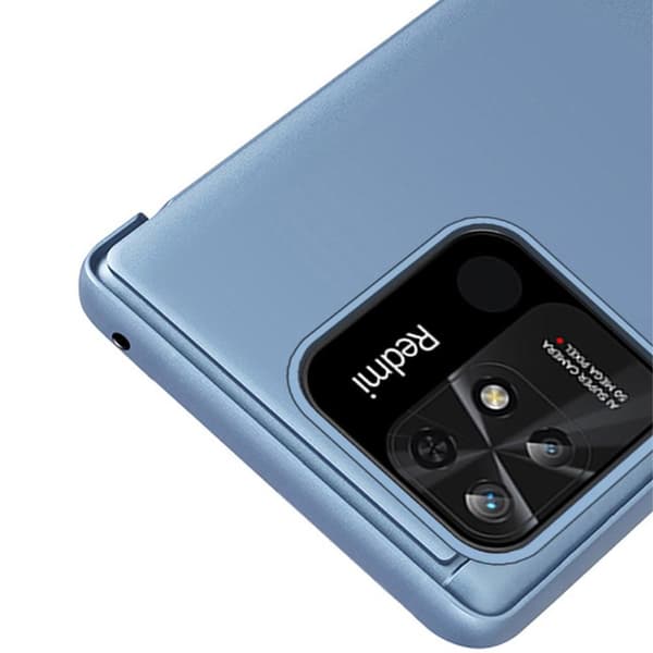 SKALO Xiaomi Redmi 10C Clear View Mirror Lompakko - Sininen