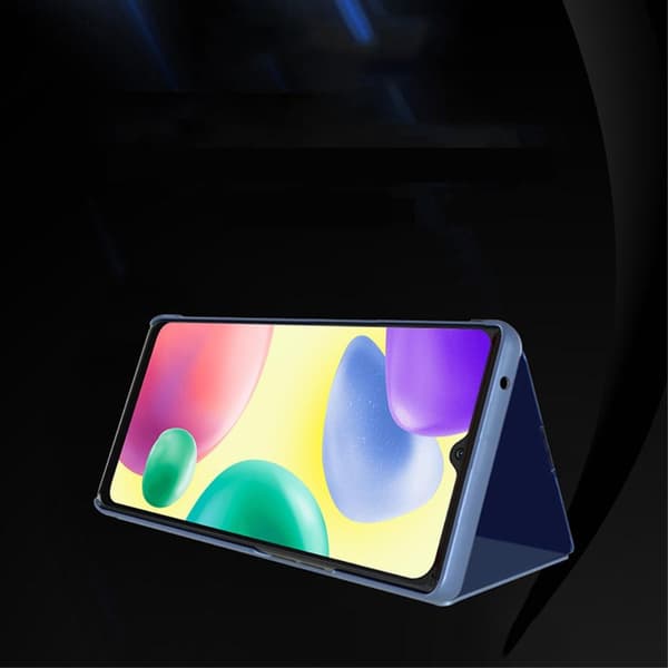 SKALO Xiaomi Redmi 10C Clear View Mirror Lompakko - Sininen