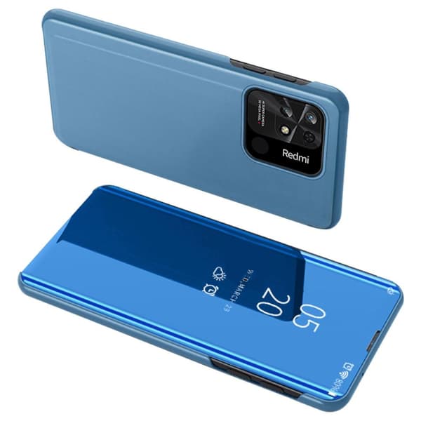 SKALO Xiaomi Redmi 10C Clear View Mirror Lompakko - Sininen