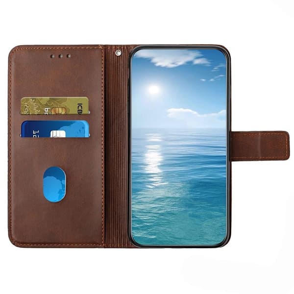 SKALO Xiaomi Redmi 10C Embossed Plånboksfodral i PU-Läder - Brun