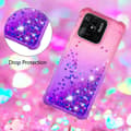 Miniatyrbild 5 av 7: SKALO Xiaomi Redmi 10C Kvicksand Glitter Hjärtan TPU-skal - Rosa-Lila