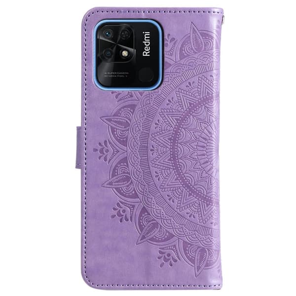 SKALO Xiaomi Redmi 10C Mandala Plånboksfodral - Lila