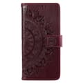 Pikkukuva 5 / 6: SKALO Xiaomi Redmi 10C Mandala lompakkokotelo - Tummanruskea