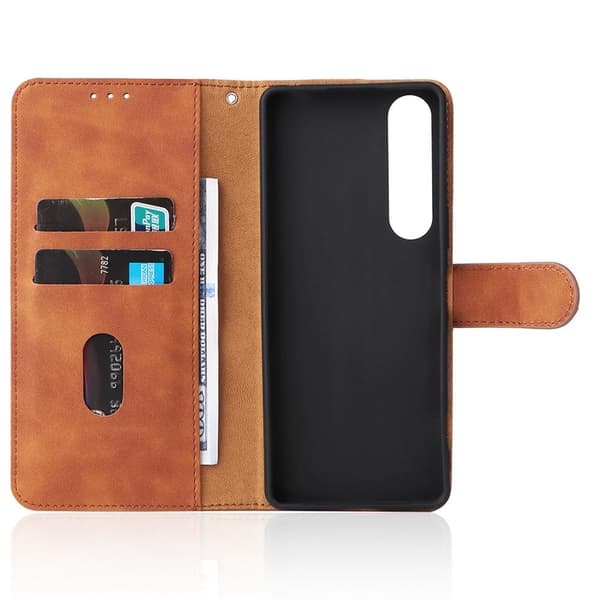 SKALO Sony Xperia 1 IV Matt PU-læderpungetui - Brun