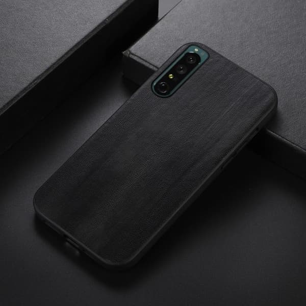 SKALO Sony Xperia 1 IV PU-Läder Hybrid Skal - Svart
