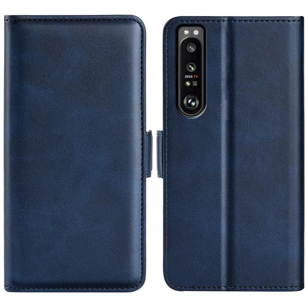 SKALO Sony Xperia 1 IV Premium Wallet Flip Cover - Blå
