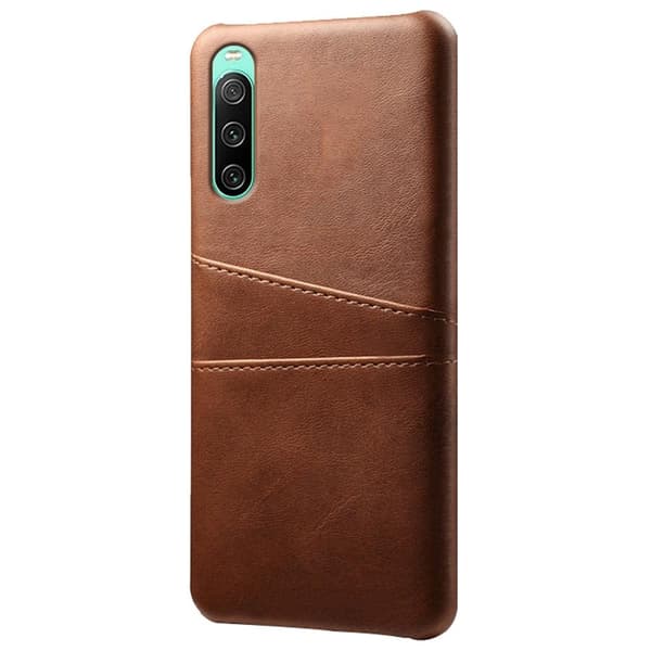 SKALO Sony Xperia 10 IV PU-læder Kortholder Cover - Brun