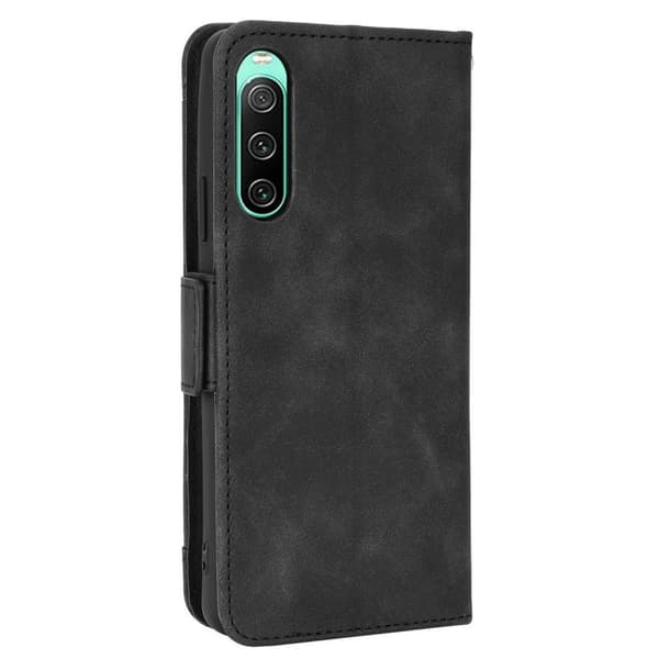 SKALO Sony Xperia 10 IV 6-lokeroa Lompakkokotelo - Musta