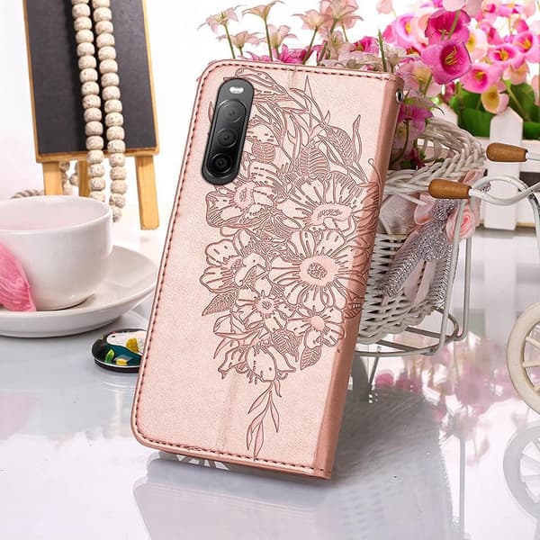 SKALO Sony Xperia 10 IV Mandala Flip Cover - Rosa guld