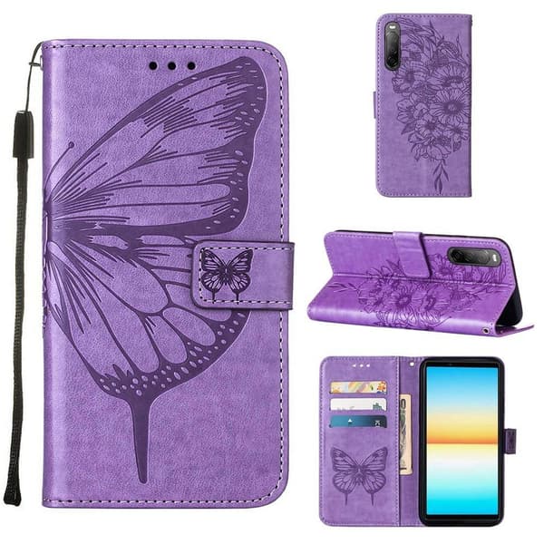 SKALO Sony Xperia 10 IV Mandala lompakkokotelo - Violetti