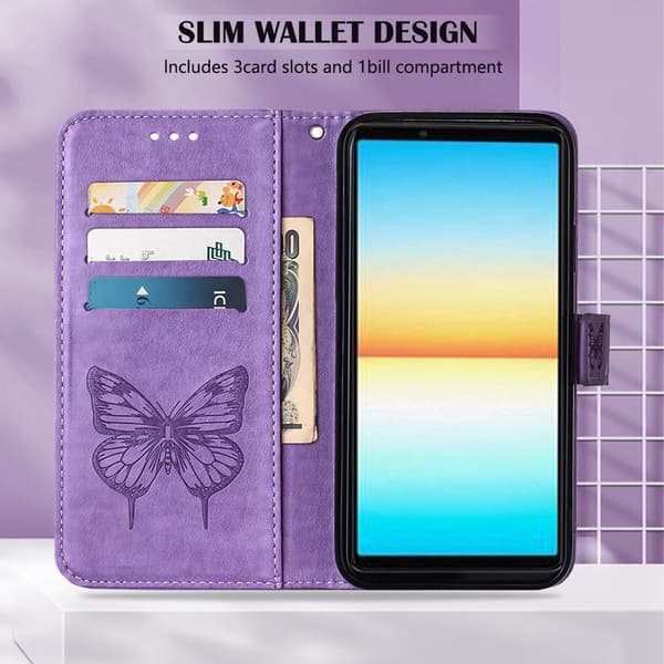 SKALO Sony Xperia 10 IV Mandala lompakkokotelo - Violetti