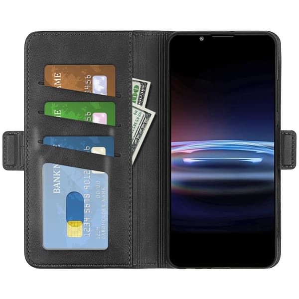 SKALO Sony Xperia PRO-I Premium Wallet Lompakkokotelo - Musta