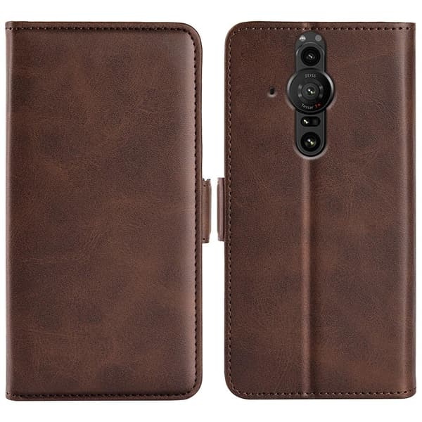 SKALO Sony Xperia PRO-I Premium Wallet Lompakkokotelo - Ruskea