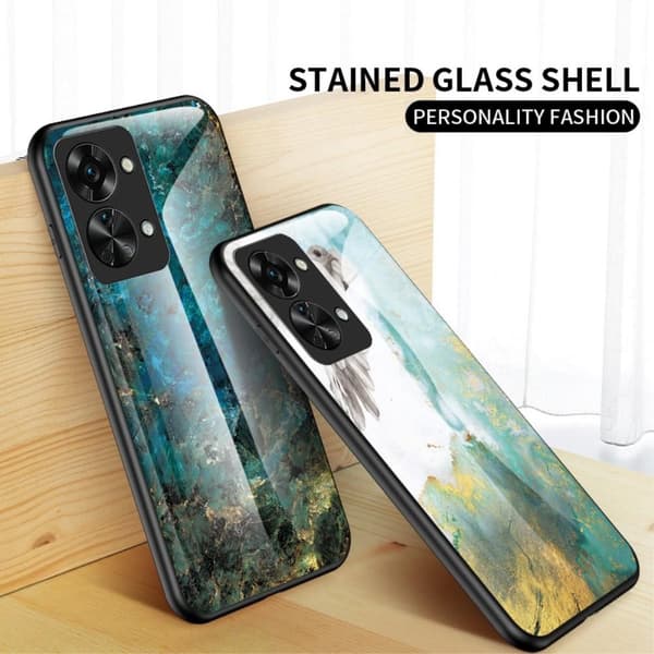SKALO OnePlus Nord 2T 5G Marmor Härdat Glas TPU-skal - Motiv 2