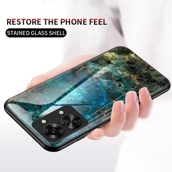 SKALO OnePlus Nord 2T 5G Marmor hærdet glas TPU Cover - #1
