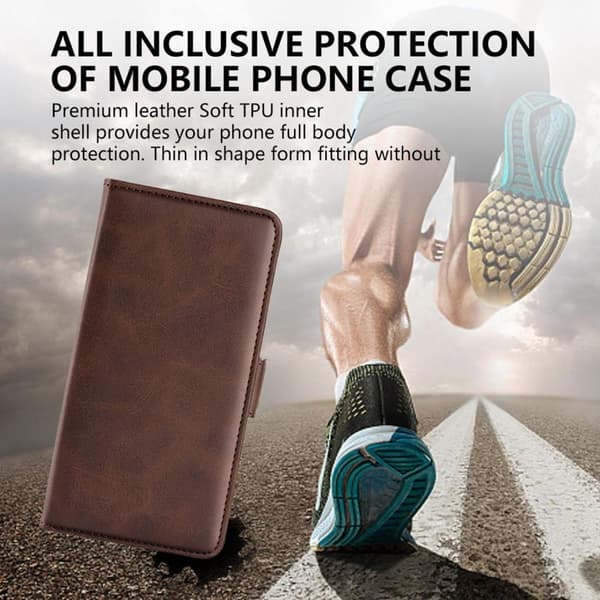 SKALO OnePlus Nord 2T 5G Premium Wallet Flip Cover - Brun