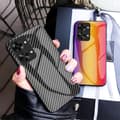 Pikkukuva 6 / 11: SKALO OnePlus Nord 2T 5G Hiilikuitu karkaistu lasi TPU suojakuori - Musta