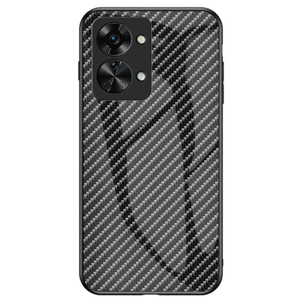 SKALO OnePlus Nord 2T 5G Hiilikuitu karkaistu lasi TPU suojakuori - Musta
