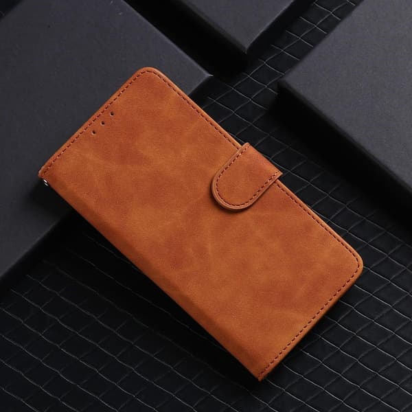 SKALO OnePlus Nord CE 2 Lite 5G Matt PU-Läder Plånboksfodral - Brun