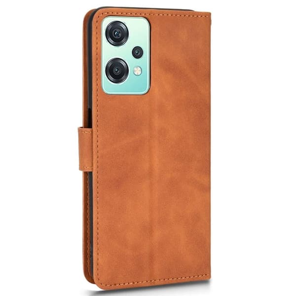 SKALO OnePlus Nord CE 2 Lite 5G Matt PU-Läder Plånboksfodral - Brun
