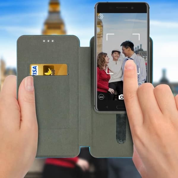 Smartphonefodral 4,8 till 5,3'' Korthållarefodral Skjutfunktion - ljusblå XL Blå