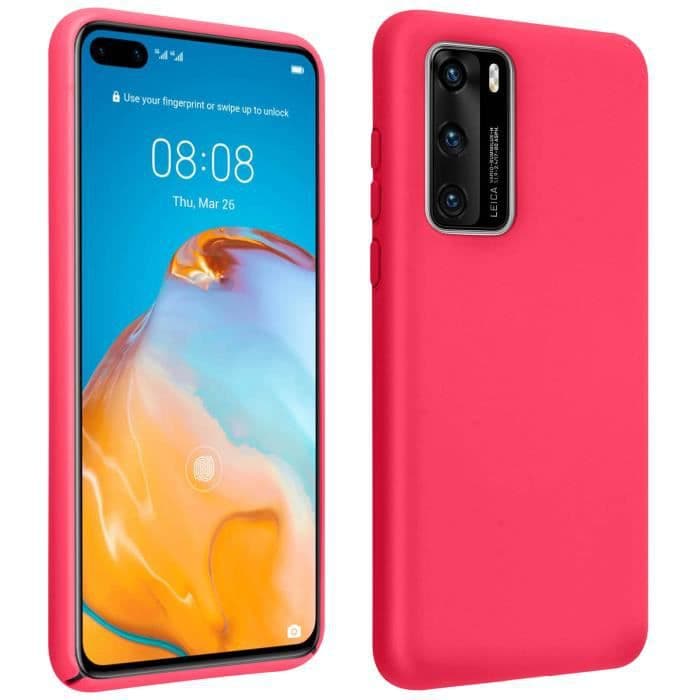 Huawei P40 Halvstyvt silikonfodral Soft Touch Finish Fuschia Pink