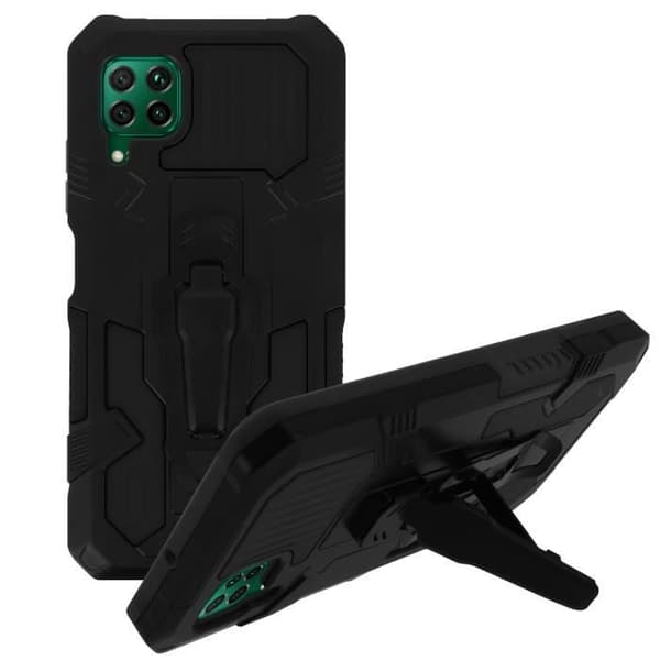 Huawei P40 Lite Fodral - AVIZAR - Polyarmor Series - Stativ och metallbältesklämma - Stötsäker beläggning