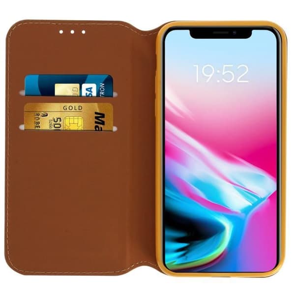 iPhone X fodral Folio plånboksskydd Classic Edition gyllene