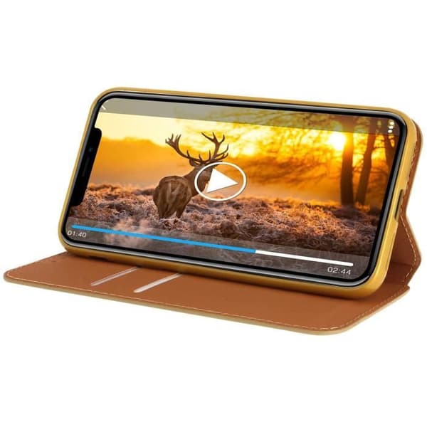iPhone X fodral Folio plånboksskydd Classic Edition gyllene