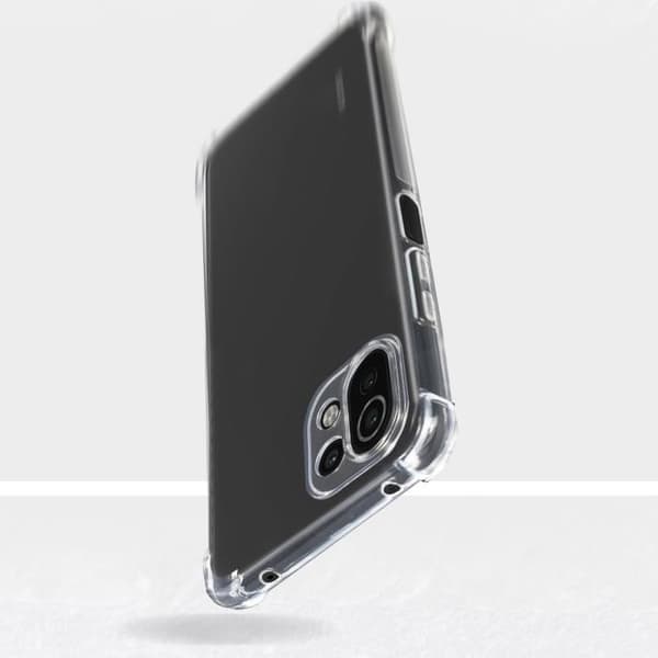 Skyddsfodral - AKASHI - Xiaomi Mi 11 Lite och 11 Lite 5G NE - Transparent Vit - Flexibel - Stötabsorberande