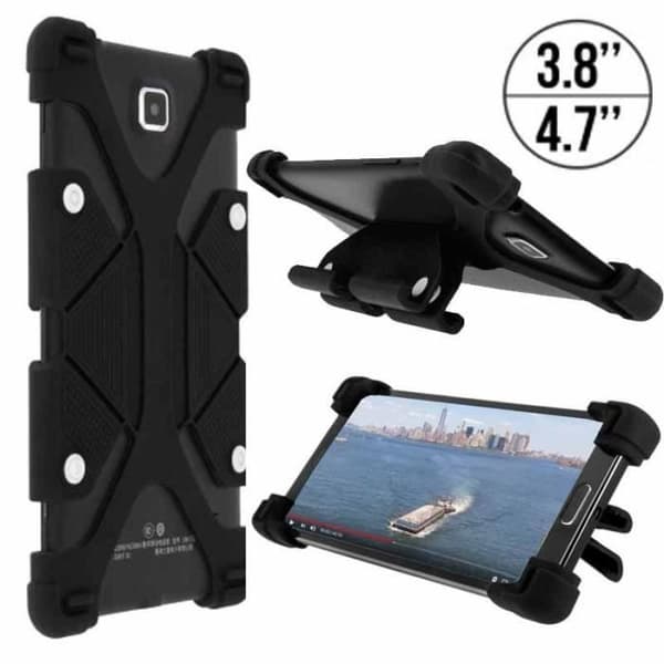 Universalt stötsäkert fodral videostöd Svart för Alcatel One Touch Pop 2 (4.5)