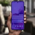 Miniatyrbild 4 av 4: Hölster för Samsung Galaxy A51 - AVIZAR - Klapp med spegeleffekt - Semihård - Videostöd - Mörkblå