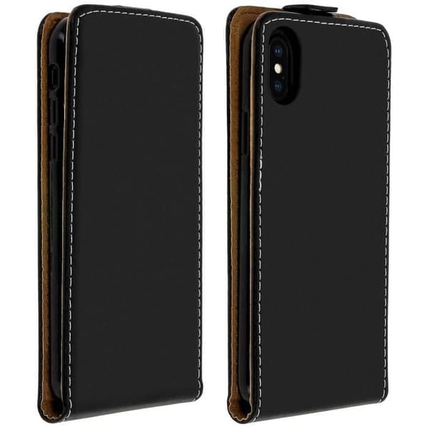 Hus iPhone X / XS - AVIZAR - Vertikal Flipfodral - Magnetiskt skydd - Kortfack - Svart