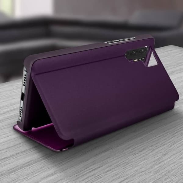 Huawei P30 Pro Cover Spegelfodral Translucent Flip Video Stand Lila Lila