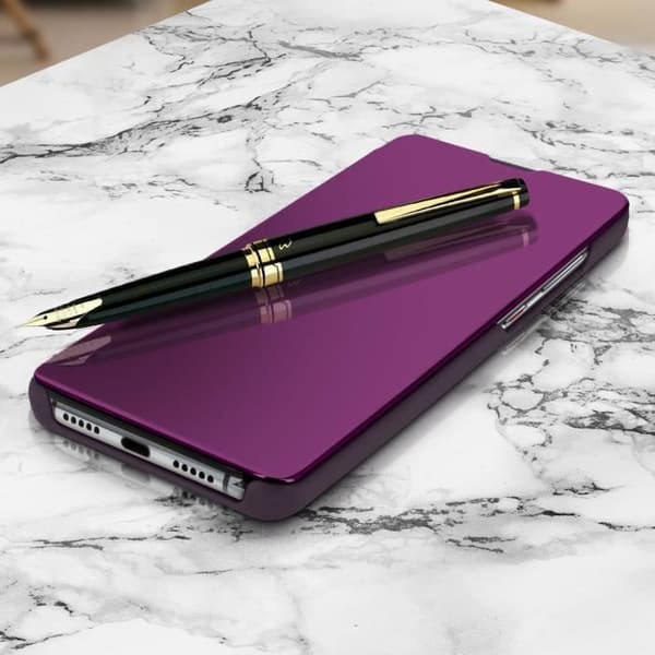 Huawei P30 Pro Cover Spegelfodral Translucent Flip Video Stand Lila Lila