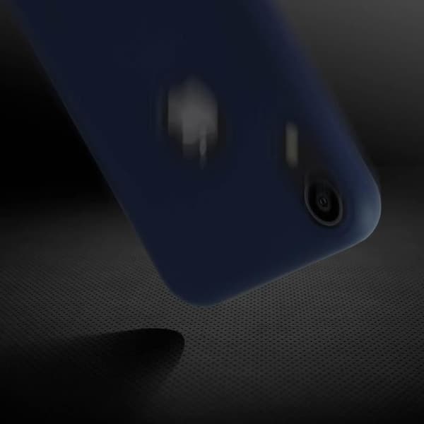 Skyddsskal - AVIZAR - iPhone XR - Halvhård silikon - Soft Touch-yta - Mörkblå